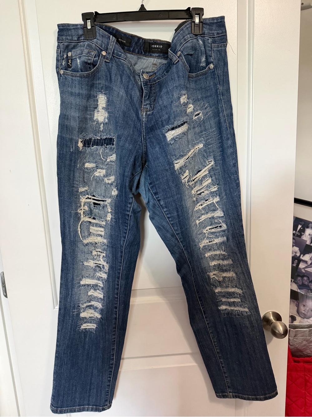 torrid Distressed Medium Blue Boyfriend Jeans